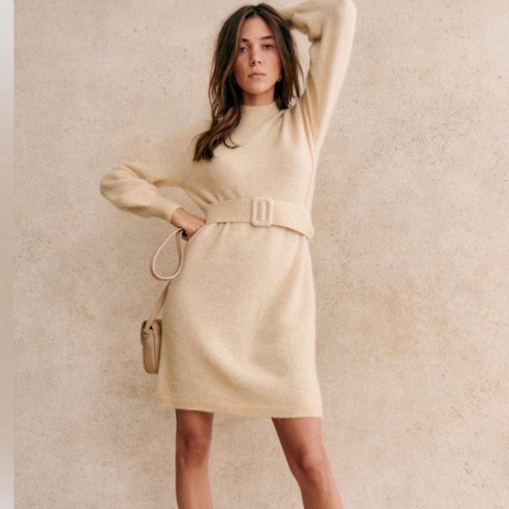 NWT Sezane Sweater Dress with Belt
